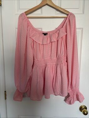 Torrid ruffled smocked waist top